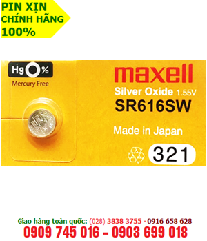 Pin Maxell SR616SW/321 Silver Oxide 1.55V chính hãng Maxell Nhật